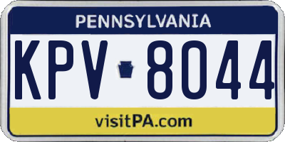 PA license plate KPV8044