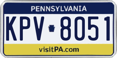PA license plate KPV8051