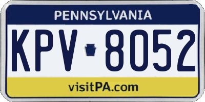 PA license plate KPV8052