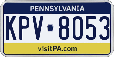 PA license plate KPV8053