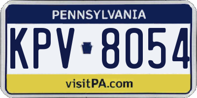 PA license plate KPV8054
