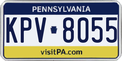PA license plate KPV8055