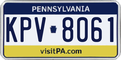 PA license plate KPV8061