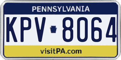 PA license plate KPV8064