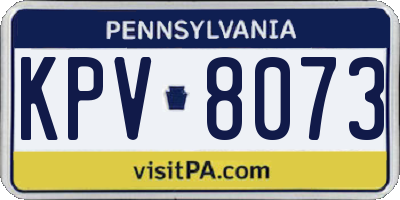 PA license plate KPV8073