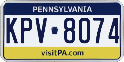 PA license plate KPV8074