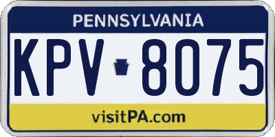 PA license plate KPV8075