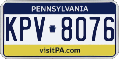 PA license plate KPV8076