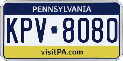 PA license plate KPV8080