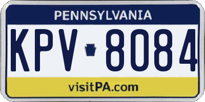 PA license plate KPV8084