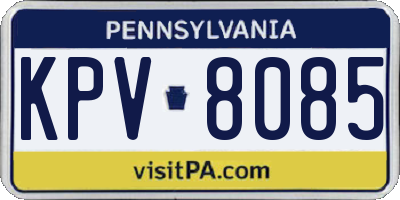 PA license plate KPV8085