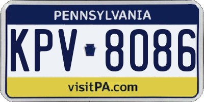 PA license plate KPV8086