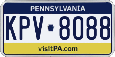 PA license plate KPV8088