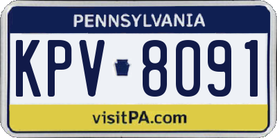 PA license plate KPV8091