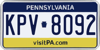 PA license plate KPV8092