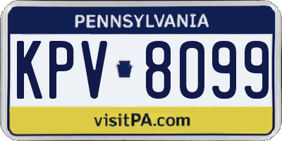 PA license plate KPV8099