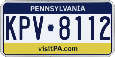 PA license plate KPV8112