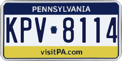 PA license plate KPV8114