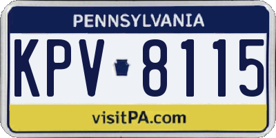 PA license plate KPV8115