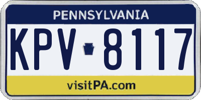 PA license plate KPV8117