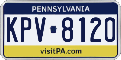 PA license plate KPV8120