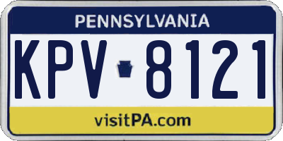 PA license plate KPV8121