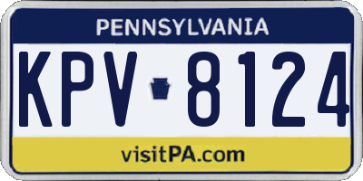 PA license plate KPV8124