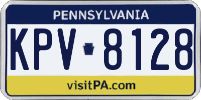 PA license plate KPV8128