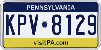 PA license plate KPV8129