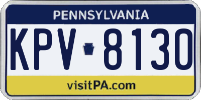 PA license plate KPV8130