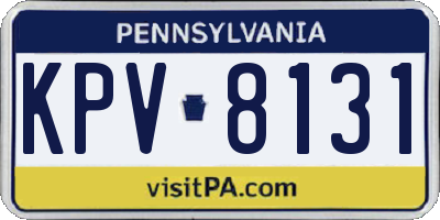 PA license plate KPV8131