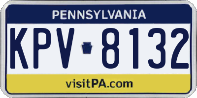PA license plate KPV8132