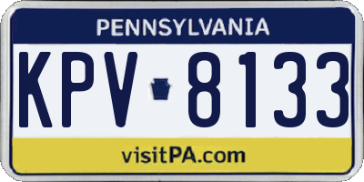 PA license plate KPV8133