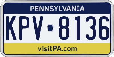 PA license plate KPV8136