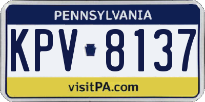 PA license plate KPV8137