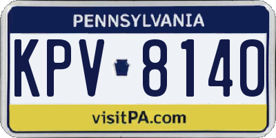 PA license plate KPV8140