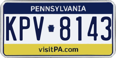 PA license plate KPV8143