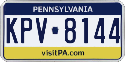 PA license plate KPV8144