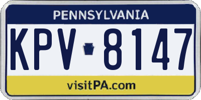 PA license plate KPV8147