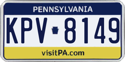 PA license plate KPV8149
