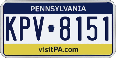 PA license plate KPV8151