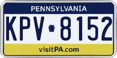 PA license plate KPV8152