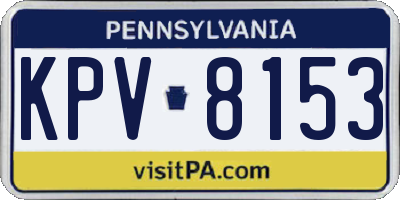 PA license plate KPV8153