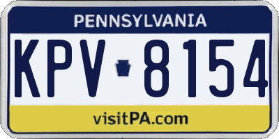 PA license plate KPV8154