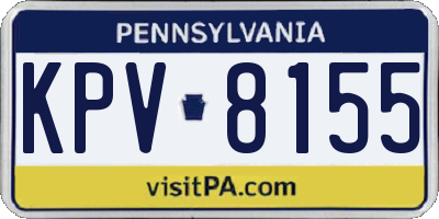 PA license plate KPV8155