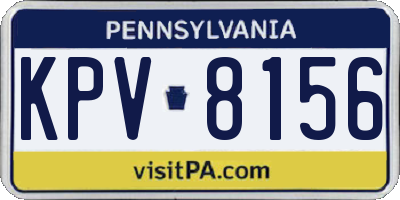 PA license plate KPV8156