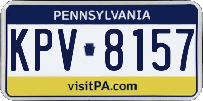 PA license plate KPV8157