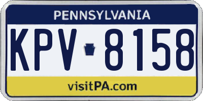 PA license plate KPV8158
