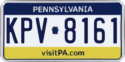 PA license plate KPV8161