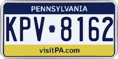PA license plate KPV8162